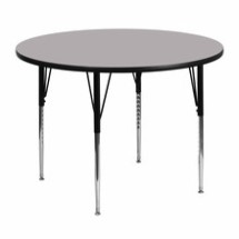 Flash Furniture XU-A48-RND-GY-T-A-GG 48&quot; Round Activity Table with Gray Thermal Fused Laminate Top and Standard Height Adjustable Legs