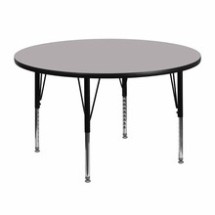 Flash Furniture XU-A48-RND-GY-T-P-GG 48&quot; Round Activity Table with Gray Thermal Fused Laminate Top and Height Adjustable Preschool Legs