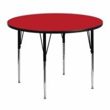 Flash Furniture XU-A48-RND-RED-H-A-GG 48&quot; Round Activity Table with 1.25&quot; Thick High Pressure Red Laminate Top and Standard Height Adjustable Legs