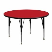 Flash Furniture XU-A48-RND-RED-H-P-GG 48&quot; Round Activity Table with 1.25&quot; Thick High Pressure Red Laminate Top and Height Adjustable Preschool Legs