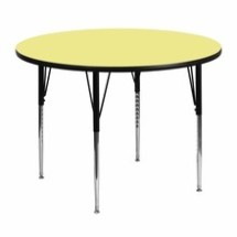 Flash Furniture XU-A48-RND-YEL-T-A-GG 48&quot; Round Activity Table with Yellow Thermal Fused Laminate Top and Standard Height Adjustable Legs