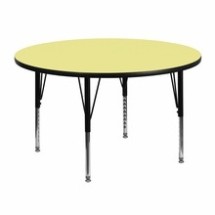 Flash Furniture XU-A48-RND-YEL-T-P-GG 48&quot; Round Activity Table with Yellow Thermal Fused Laminate Top and Height Adjustable Preschool Legs