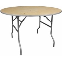 Flash Furniture XA-48-BIRCH-M-GG 48&quot; Round Heavy Duty Birchwood Folding Banquet Table with Metal Edges