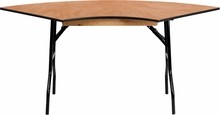Flash Furniture YT-WSFT48-30-SP-GG 5.5 ft. x 2.5 ft. Serpentine Wood Folding Banquet Table