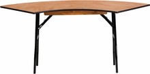 Flash Furniture YT-WSFT48-24-SP-GG 5.5 ft. x 2 ft. Serpentine Wood Folding Banquet Table