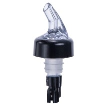 Winco PPA-063 Measuring Pourer with Black Collar, Black Tail and Clear Spout 5/8 oz.