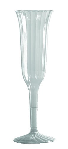 WNA Classic Crystal Plastic Champagne Flutes, 5 oz.,120/Pack
