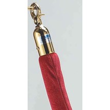 Aarco Products TR-8 Form-A-Line Red Velour Rope with Brass Hardware 6 Ft.