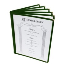 Thunder Group PLMENU-6GR 6-Page Book Fold Green Menu Holder, 8-1/2&quot; x 11&quot;