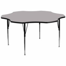 Flash Furniture XU-A60-FLR-GY-T-A-GG 60&quot; Flower Shaped Activity Table with Gray Thermal Fused Laminate Top and Standard Height Adjustable Legs