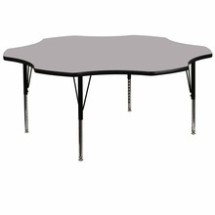 Flash Furniture XU-A60-FLR-GY-T-P-GG 60&quot; Flower Shaped Activity Table with Gray Thermal Fused Laminate Top and Height Adjustable Preschool Legs