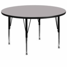 Flash Furniture XU-A60-RND-GY-T-P-GG 60&quot; Round Activity Table with Gray Thermal Fused Laminate Top and Height Adjustable Preschool Legs