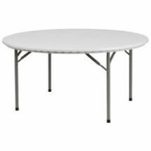 Flash Furniture RB-60R-GG 60&quot; Round Granite White Plastic Folding Table