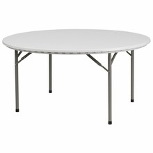 Flash Furniture RB-60R-GG 60" Round Granite White Plastic Folding Table