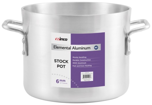 Winco ALHP-60 Elemental Aluminum 60 Qt.   Stock Pot, 6mm