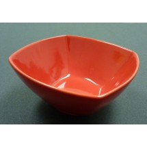 Yanco CA-407RD Carnival Red 7 1/2" x 3 1/4" Square Salad Bowl 32 oz.