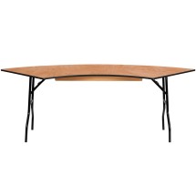 Flash Furniture YT-WSFT60-30-SP-GG 7.25 ft. x 2.5 ft. Serpentine Wood Folding Banquet Table