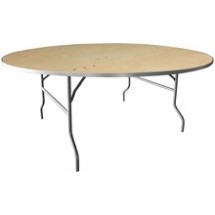 Flash Furniture XA-72-BIRCH-M-GG 72&quot; Round Heavy Duty Birchwood Folding Banquet Table with Metal Edges