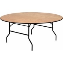 Flash Furniture YT-WRFT72-TBL-GG 72&quot; Round Wood Folding Banquet Table with Clear Coated Finished Top