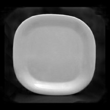 Thunder Group PS3008W Passion White Melamine Round Square Plate 8-1/4" x 8-1/4"