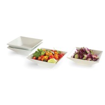 Rosseto CP002 8.5" Square Porcelain Bowl, 4 Pieces