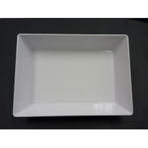 Yanco RM-610 Rome 9 3/4&quot; x 5 7/8&quot; x 2 1/2&quot; Rectangular White Melamine Deep Plate