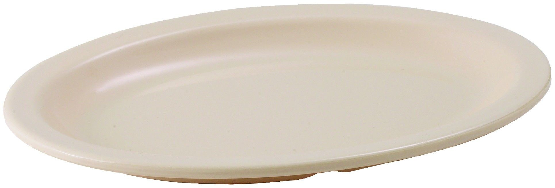 Winco MMPO-96 Tan Melamine 9 3/4" x 6 3/4" Oval Platter with Narrow Rim