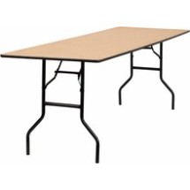 Flash Furniture YT-WTFT30X96-TBL-GG 96&quot; Rectangular Wood Folding Banquet Table with Clear Coated Finished Top