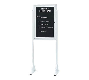 Aarco Products FMD3624 Free Standing Aluminum Frame Letter Board Cabinet, 24"W x 36"H