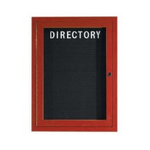 Aarco Products OADCW2418L 1- Door Outdoor Enclosed Aluminum Directory Letter Board with  Cherry Finish, 18&quot;W x 24&quot;H