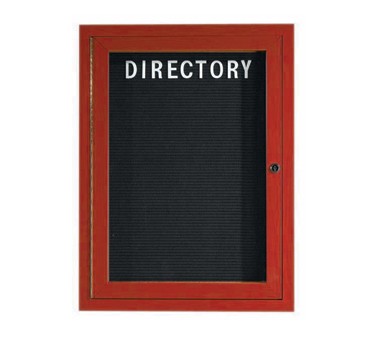 Aarco Products OADCW2418L 1- Door Outdoor Enclosed Aluminum Directory Letter Board with  Cherry Finish, 18"W x 24"H