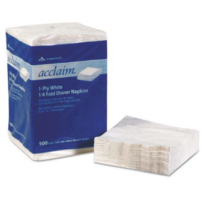 Acclaim® 1/4 Fold Paper Dinner Napkins, White, 1-Ply, 16