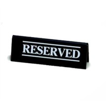 TableCraft 2060A Acrylic &quot;Reserved&quot; Table Tent 2&quot; x 6&quot;