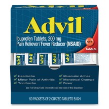 Advil Ibuprofen Tablets, Two-Packs, 50 Packs/Carton