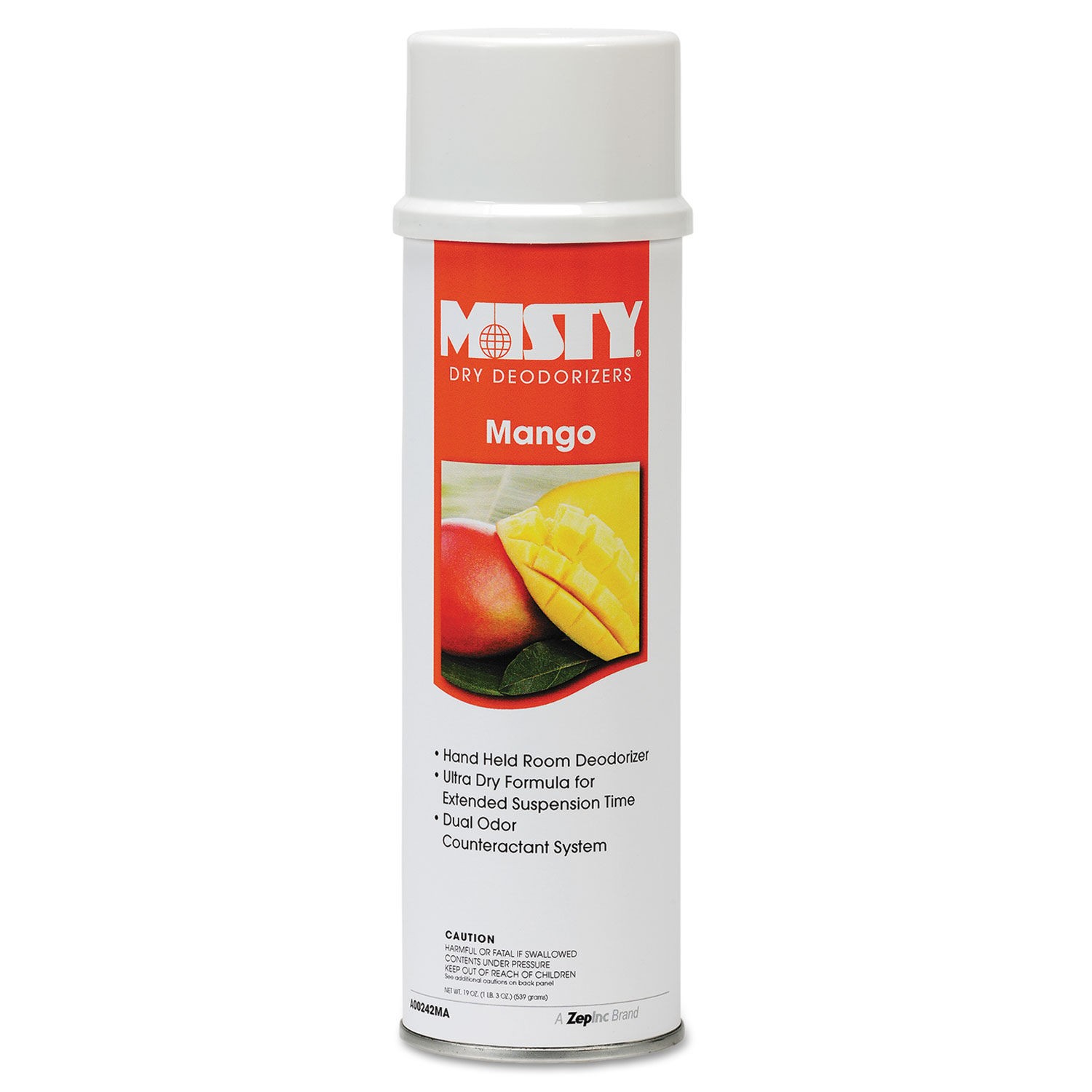 Misty Handheld Air Deodorizer Mango, 10 oz Aerosol, 12/Carton