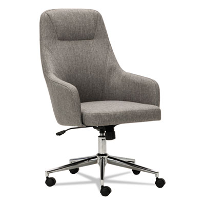 Alera Captain Series High-Back Upholstered Chair, Gray Tweed