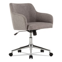 Alera Captain Series Mid-Back Upholstered Chair, Gray Tweed
