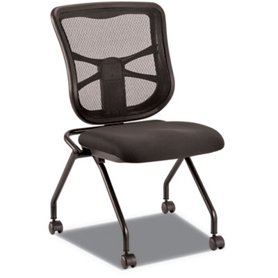 Alera Elusion Series Black Mesh Nesting Chair, 2/Carton