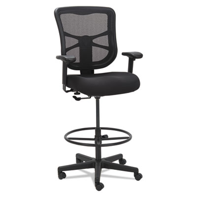 Alera Elusion Series Black Mesh Stool with Contoured Seat