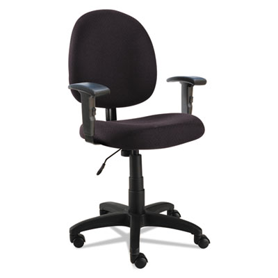 Alera Essentia Series Black Acrylic Swivel Task Chair with Adjustable Arms