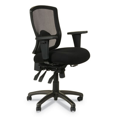 Alera Etros Series Mid-Back Petite Black Mesh Multifunction Office Chair