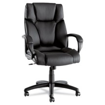Alera Fraze Executive High-Back Black Leather Swivel / Tilt Office Chair