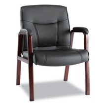 Alera Madaris Black Leather Guest Chair