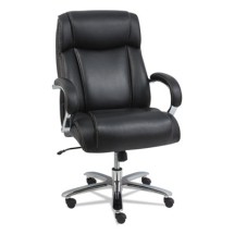 Alera Maxxis Series Black Leather Big and Tall Office Chair, Supports up to 500 Lb.