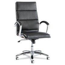Alera Neratoli High-Back Black Faux Leather Swivel / Tilt Office Chair