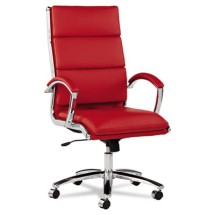 Alera Neratoli High-Back Red Faux Leather Swivel / Tilt Office Chair