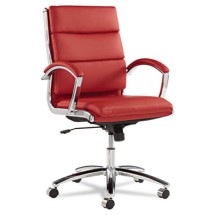 Alera Neratoli Mid-Back Red Leather Slim Profile Office Chair