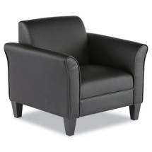 Alera Reception Lounge Series Black Leather Club Chair