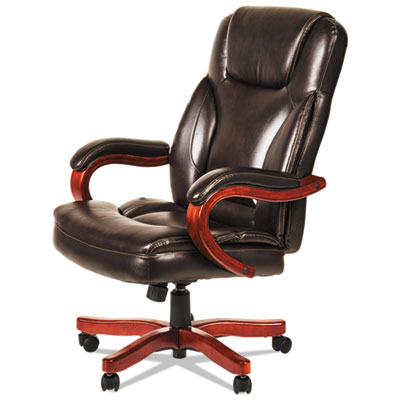 Alera Transitional Chocolate Marble Leather Office Chair