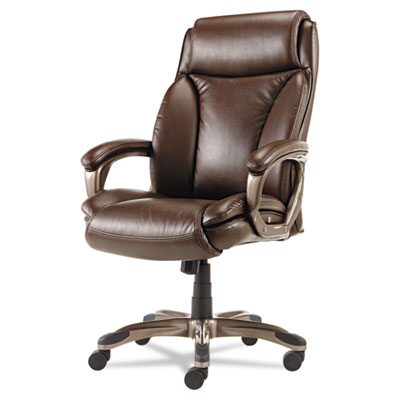 Alera Veon Series Executive Brown High-Back Leather Chair